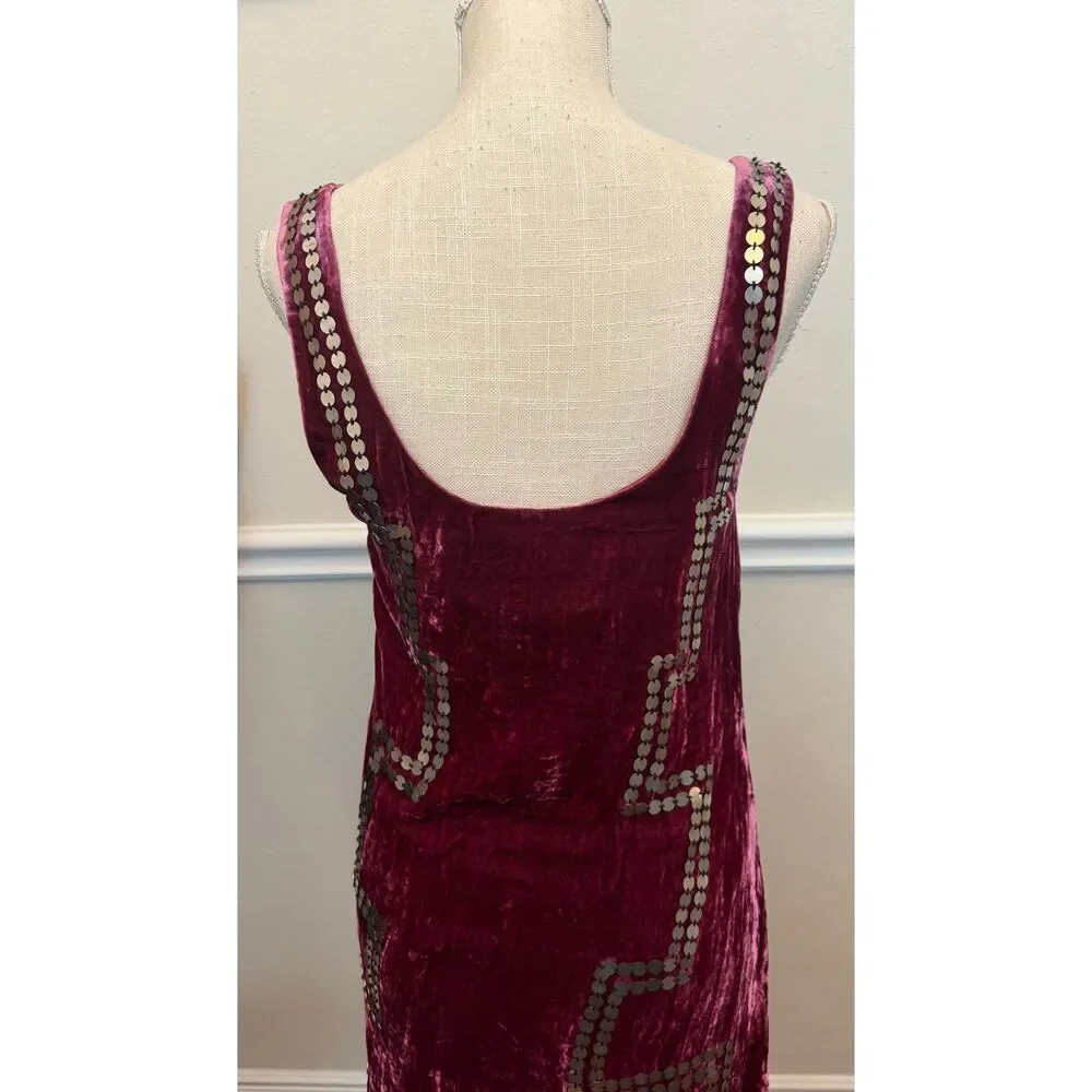 Alix of Bohemia Adele Plum Velvet Dress Size Small - Picture 10 of 16